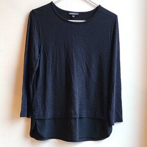 J. Crew Mercantile Black Scoop Neck Blouse Size Medium